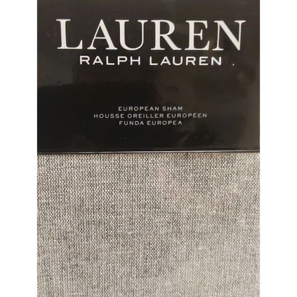 Ralph Lauren AUSTIN TEXTURE 100% Cotton GREY European Euro Pillow Sham $135 - Picture 8 of 12